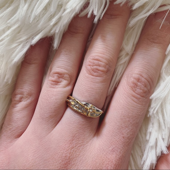 💥gold and plated silver cross ring - Picture 2 of 2